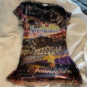 SUN shirt, Nashville bling, Tennessee cotton polyester blend shirt small